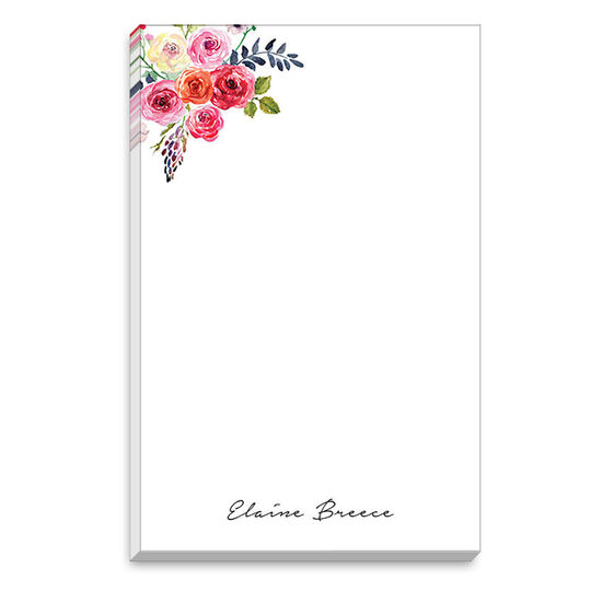 White Floral Bunch Notepad